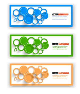 Colored round banner vector colored banner   