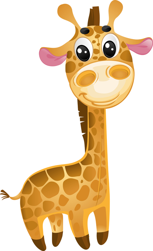 Cute cartoon giraffe vector set cute cartoon cute   