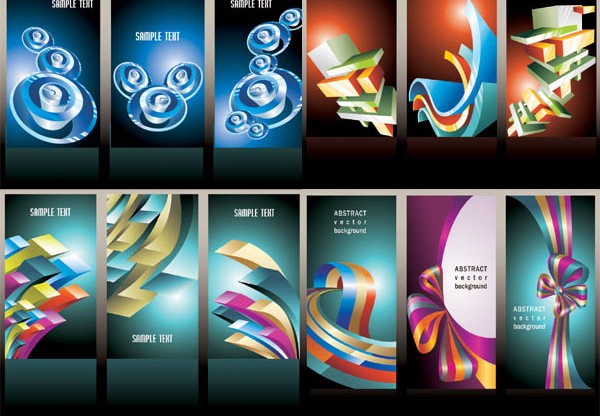 Gorgeous vertical banner vectors set vertical banner gorgeous   