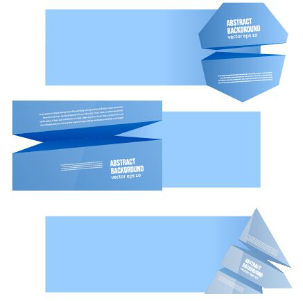 Origami light blue banners vector origami light blue banners banner   