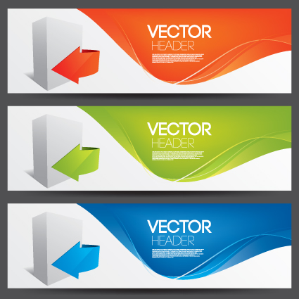 Elemenets of Colored banner design vector 01 elements element colored banner   