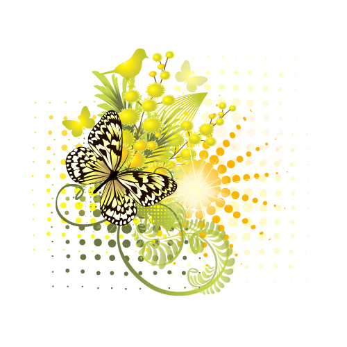 Stylish floral background with butterfly vector stylish floral background butterfly background   