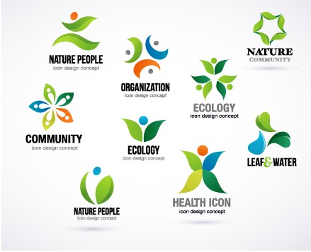 Creative Ecology logos design vector set 01 logos logo ecology creative   