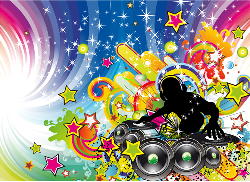 Music elements Disco dance vector 04 music elements element disco dance   