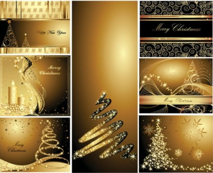 Luxury christmas backgrounds vector set   