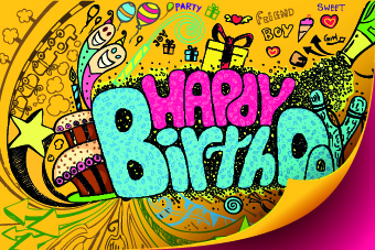 Funny Happy Birthday vector background 03 happy birthday happy funny background   