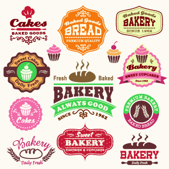 Vintage Food logo with labels vector 02 vintage logo labels label food   