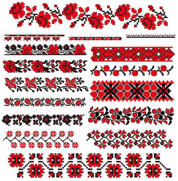 Ukraine Style Fabric ornaments vector graphics 07 Ukraine style ornaments ornament fabric   