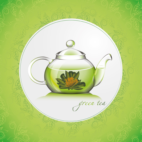 Green tea with pattern background vector pattern background pattern green tea background vector background   