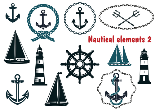 Nautical elements vector pack 01 nautical elements   