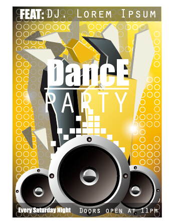 Fashion dance party flyer vector material 02 vector material party material flyer dance   