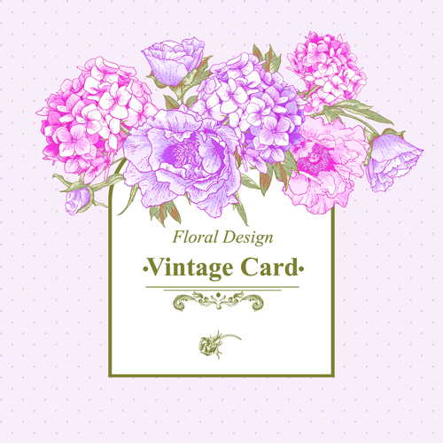 Pink floral vintage card vector 02 vintage pink card vector card   