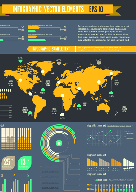 Business Infographic design elements vector material 01 material infographic elements element business   