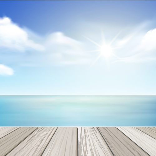 White cloud blue sky with wood board background vector set 01 wood white sky cloud board blue background   
