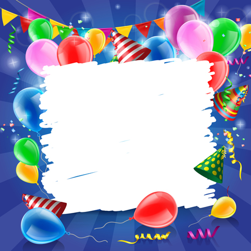 Confetti with colored balloons birthday background 03 confetti birthday balloons balloon background   