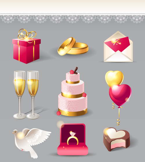 Wedding supplies vector material 02 wedding supplies   