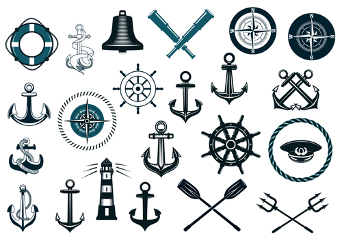 Nautical elements vector pack 02 nautical elements   