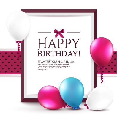 Elegant Happy Birthday balloon background vector 01 happy birthday happy elegant background vector background   