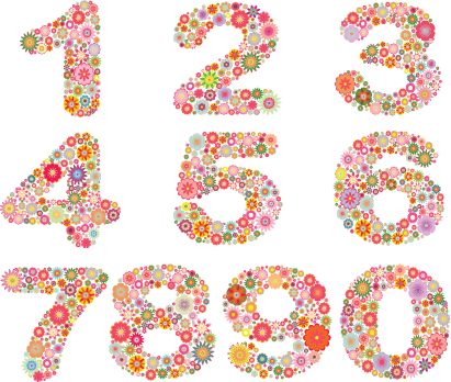 Elements of Colorful Flower Numbers and alphabet vector 05 numbers number flower elements element colorful alphabet   