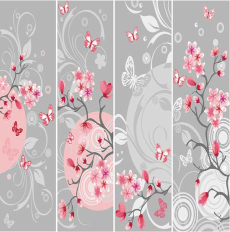 Different Floral background vector graphic foliage flowers decorative pattern background shading   