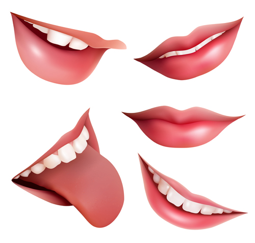 Lips design elements vector set lips elements element   