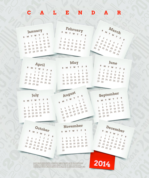 Calendar 2014 vector huge collection 18 Huge collection calendar 2014   