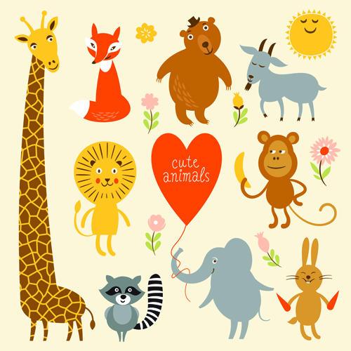 Cartoon cute animals design graphics cute animals cute cartoon Animal   