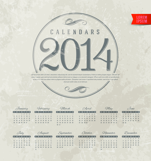 Calendar 2014 vector huge collection 17 Huge collection calendar 2014   