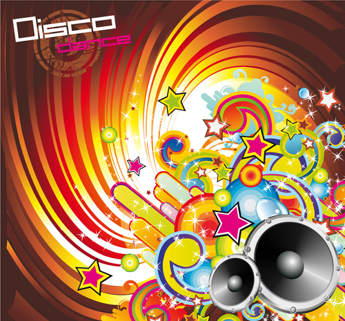 Music elements Disco dance vector 01 music elements element disco dance   