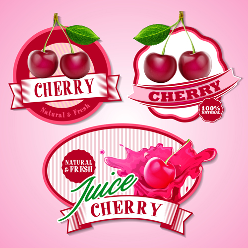 Fresh fruits labels shiny vector 05 labels fruits fresh   