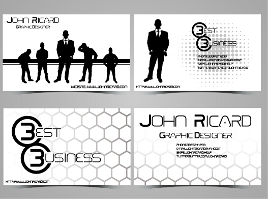 Black and white style people business cards vector 02 people business cards business card business black and white   