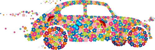 Beautiful floral car design graphics 01 floral car beautiful   