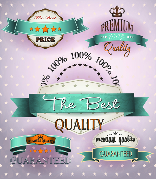 Best Retro Quality Labels vector 01 Retro font quality labels label   