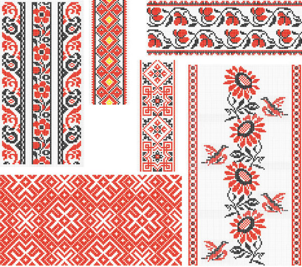 Ukraine Style Fabric ornaments vector graphics 02 Ukraine style ornaments ornament fabric   
