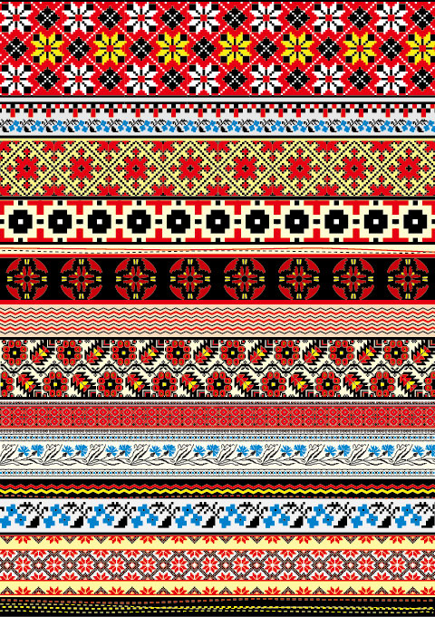 Ukraine Style Fabric ornaments vector graphics 06 Ukraine style ornaments ornament fabric   