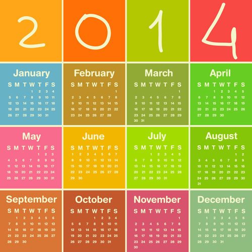 Calendar 2014 vector huge collection 09 Huge collection calendar 2014   