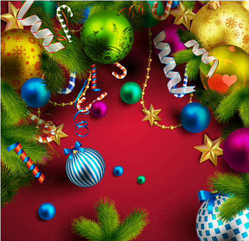 Christmas Shiny Backgrounds with ornaments vector shiny ornaments christmas   