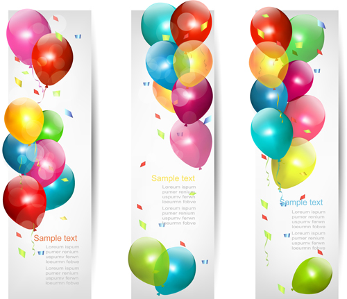 Colored Balloons Banners set 01 colored balloons balloon background   
