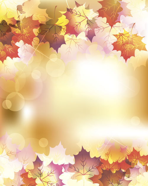 Autumn leaves with blurs vector background 06 leaves blurs background autumn   