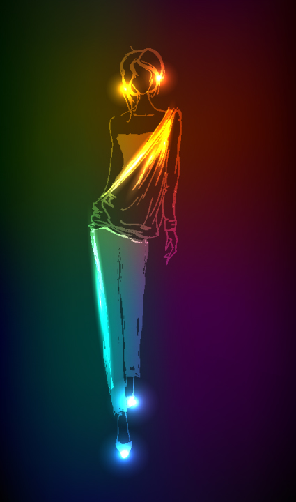 Neon light Girl design vector graphic 03 neon light girl   
