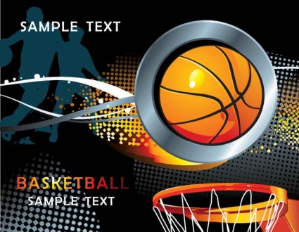 Basketball element background vector design element design cool basketball background   
