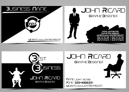 Black and white style people business cards vector 04 people business cards business card business black and white   