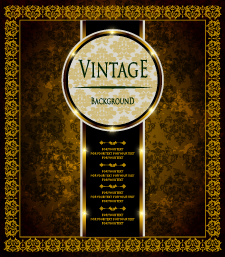 Luxury golden vintage vector background set 03 Vector Background luxury golden background   