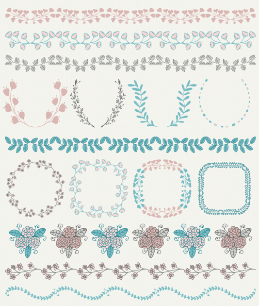 Borders with frame and laurel wreath cute vector 01 laurel wreath frame cute borders   