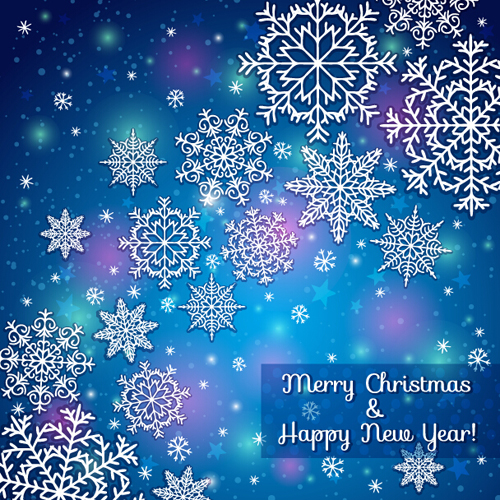 Beautiful snowflake christmas blue background vecor 01 snowflake christmas blue beautiful background   