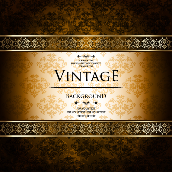 Luxury golden vintage vector background set 04 Vector Background luxury golden background   