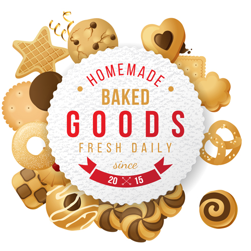 baked goods cookie background vector Goods Cookie baked background   