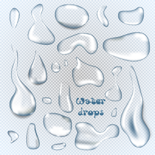 Transparent water drops illustration vector material 02 water drop water transparent illustration Drops   