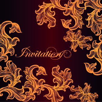 Ornate Invitation creative design background art 02 ornate invitation creative background   