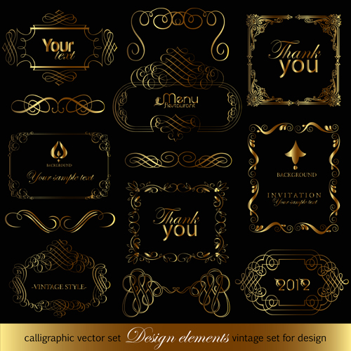 luxurious Golden Ornaments elements 01 ornaments ornament luxurious golden gold elements element   